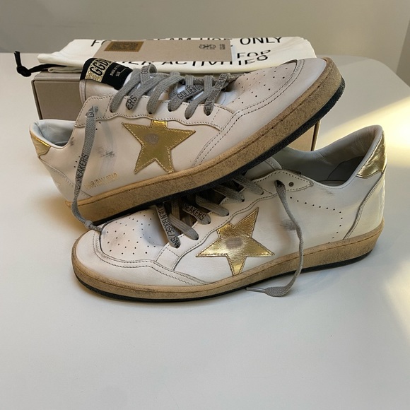 Golden Goose Ball Star Sneaker Milk White Leather/Gold sz 40 New in Box - Picture 9 of 13